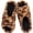 Amber Cheetah, variant on Women's Open Toe Slippers Fluffy Cross Band House Shoes with Anti Skid Sole for Outdoor Amber Cheetah,7-8 US