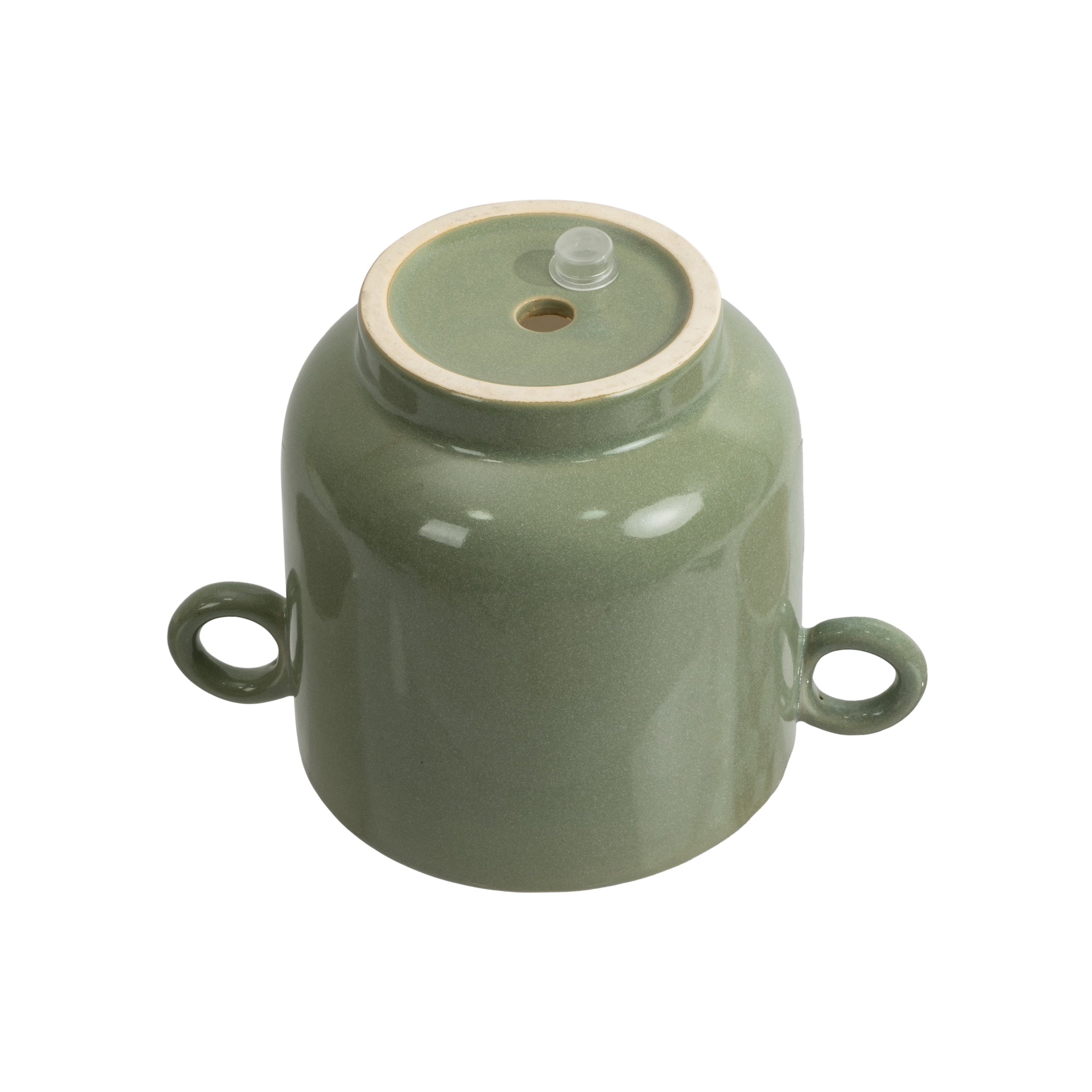 Beautiful 6" Soft Teal Handled Ceramic Planter by Drew Barrymore