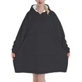 thumbnail image 1 of Buffalo Grey Print Oversized Blanket Hoodie, Wearable Blanket Adult For Women Men And Teenager, Super Soft Warm Flannel Fluffy Hooded Blankets Sweatshirt With Big Pocket, 1 of 8