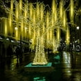 thumbnail image 3 of EONQY Meteor Shower Lights, 30cm 8 Tube Solar Raindrop Lights Waterproof Snowfall String Lights for Christmas Parties Wedding Christmas Tree, 3 of 8