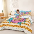 thumbnail image 4 of Erosebridal Basketball Ice Cream Drip Bedding Comforter Set, Waffle US Flag Queen Bedding Sets, Colorful Polka Dots Reversible, 7-Piece, 4 of 6