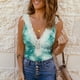 thumbnail image 2 of Moda mujer encaje sexy chaleco sin mangas con cuello en v sólido camiseta tops Pompotops  lopia998294, 2 of 9