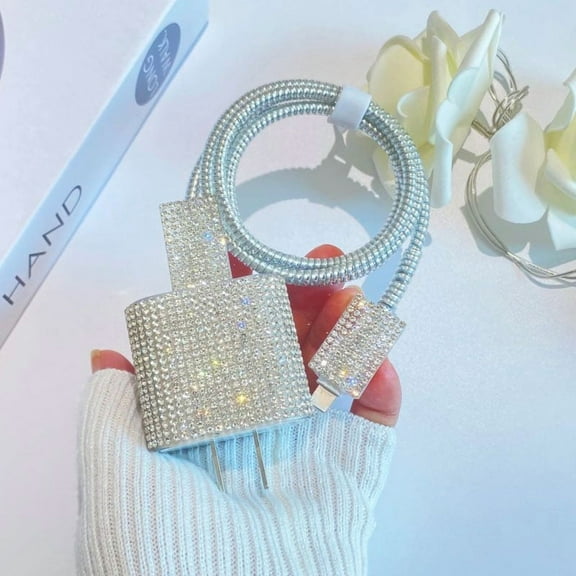 Cable Protector for Phone Charger, Soft Charging Cord Protector Data Cable Saver for Women Girls Compatible with iPad 18W/20W Charger