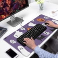 thumbnail image 2 of Long Mouse Pads for Desk,Purple Halloween Ghosts Skulls and Bats Desk Mats on Top Of Desks, Desk Mouse Pad Extra Large with 3mm Non-Slip Base and Stitched Edge for Gaming,Office,Work,Home 31.5x15.7in, 2 of 5