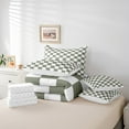 thumbnail image 4 of Erosebridal White Sage Green Checkered Full Bedding Set 7 Piece Buffalo Plaid Grid Comforter Set With Sheets Adults Men Women Checkerboard Bed In A Bag Aesthetics Gingham Bed Set, 4 of 5