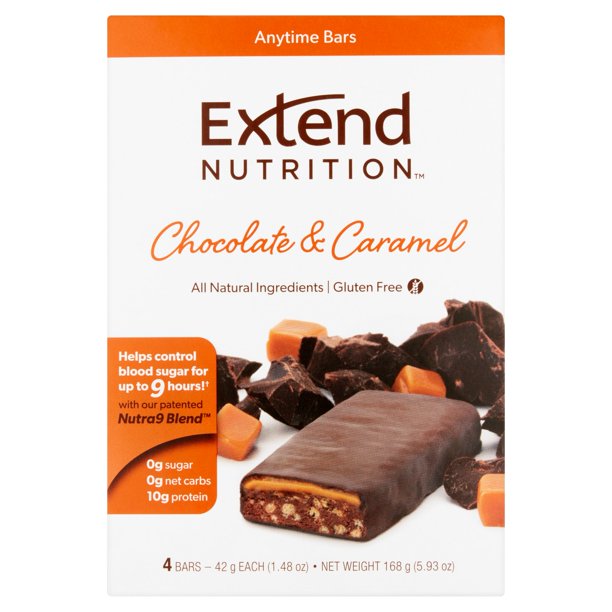 Extend Nutrition Chocolate & Caramel Bars, 4 Count