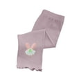 thumbnail image 2 of ZACPNCV Girls Capris Leggings Cotton Cropped Leggings School Uniform Pants with Floral Trim for Girls Purple 3-4 Years, 2 of 7