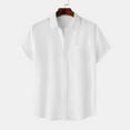 thumbnail image 2 of zfhfof Cotton Linen Shirts for Men Short Sleeve Beach Button Down Shirt Casual Summer Hawaiian Vacation Shirts, 2 of 9