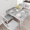 thumbnail image 2 of Dining Table for 4, Small Table and Chairs Set of 4, Square Dinette Set for 4, 5Pcs Kitchen & Dining Room Sets for Small Space (White, Table with 4 Upholstered Chairs), 2 of 6