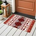 thumbnail image 4 of Red Boho Entryway Rug 2'x3'&nbsp; Non Slip Front Door Mats, Southwestern Aztec Palm Tree Animals Patterned Entrance Rugs Indoor Outdoor Carpet, Washable Floor Mats Small Area Rug for Bedroom Kitchen, 4 of 8