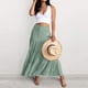 thumbnail image 3 of Falda de satén lisa de cintura alta con cinturilla elástica para mujer - Vestido midi de corte A para ocasiones informales, fiestas y trabajo - Poliéster transpirable, tallas S a XXL, 3 of 7