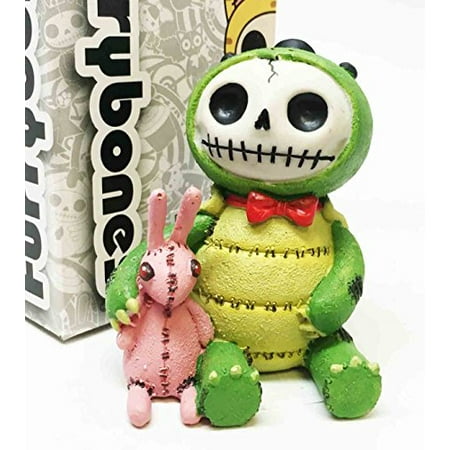 - Furrybones Turtle With Bunny Rabbit Cute Skeleton Monster Ornament Figurine