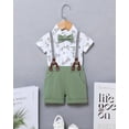 thumbnail image 2 of ZOEREA Baby Boy Clothes Suit Infant Short Sleeve Gentleman Outfits Dress Shirt+Bowtie+Suspender Shorts 0-18M, 2 of 13