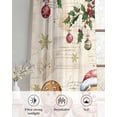 thumbnail image 6 of Gingerbread Christmas Sheer Curtains 84 Inch Length 2 Panels Set for Living Room/Bedroom, Xmas Balls Branches Beige Rustic Kitchen Curtains Grommet Semi-Sheer Curtains Window Treatments 52"x84"x2, 6 of 7