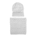thumbnail image 3 of PMVFHDE Winter Hat and Scarf Set for Women Knitted Thickened Warm Two Piece Solid Color Soft Woven Design for Cold Weather White, 3 of 6