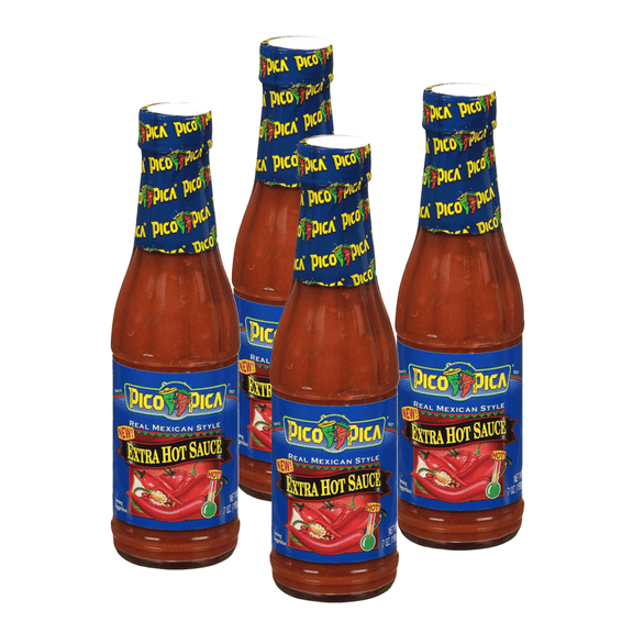 Pico Pica Extra Hot Sauce, 7 oz (Pack of 4) – Allergen-Free