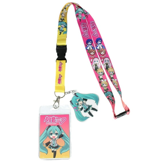 Hatsune Miku Crypton Voice ID Badge Holder Breakaway Lanyard w/ Acrylic Charm