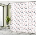 thumbnail image 4 of Ambesonne Christmas Snow Scene Shower Curtain, Ice Skate Art, 69"Wx75"L, Blue Grey Dark Salmon, 4 of 4