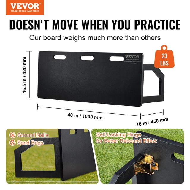 Tabla de Rebote de Fútbol VEVOR 40x16 Pulgadas HDPE