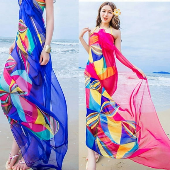 New Women Chiffon Beach Bikini Cover Up Wrap Scarf Pareo Swimwear Sarong Dress