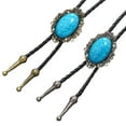thumbnail image 3 of Bolo Tie for Men Western Cowboy Necktie Turquoise Bolo Tie Pendant Necklace Costume Accessories Vintage Bolo Ties, 3 of 9