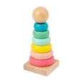 thumbnail image 1 of Hanno Wooden Tower Building Block Set, Eight Ring Rainbow Stackable Toy, Educational Learning Game for Kids, Multilayer Puzzle Gift, Eco-Friendly, 1 of 8