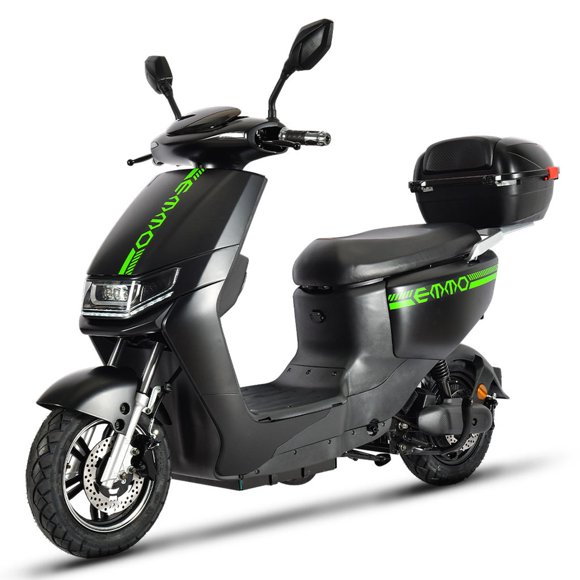 EMMO Zoomi Electric Scooter - Moped Style ebike - 72V QS Motor - 55km Range - Large Storage - Black