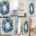 thumbnail image 6 of Blue Hydrangea Wreath Fabric Shower Curtain Linen Background Washable Shower Curtains for Bathroom, Waterproof Bath Curtain with Hooks Home Decor 72x72in, 6 of 8