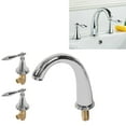 thumbnail image 1 of Bathroom Double Handle Separate Faucet Spatter Proof European Style Copper Basin Cold and Hot Water Faucet Double Handle Split Faucet Full Copper Three Hole Basin Faucet, 1 of 8