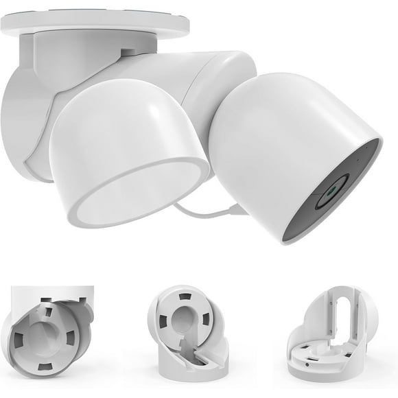 ERDS-Nest Floodlight Wall Mount Brackets Eave Mount Stability ABS Protective Case Router Protection for Nest Cam with Floodlight Outdoor Camera