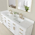 thumbnail image 5 of Gavino 84" Wood Vanity in White with Composite Stone Top with Mirror, 5 of 12