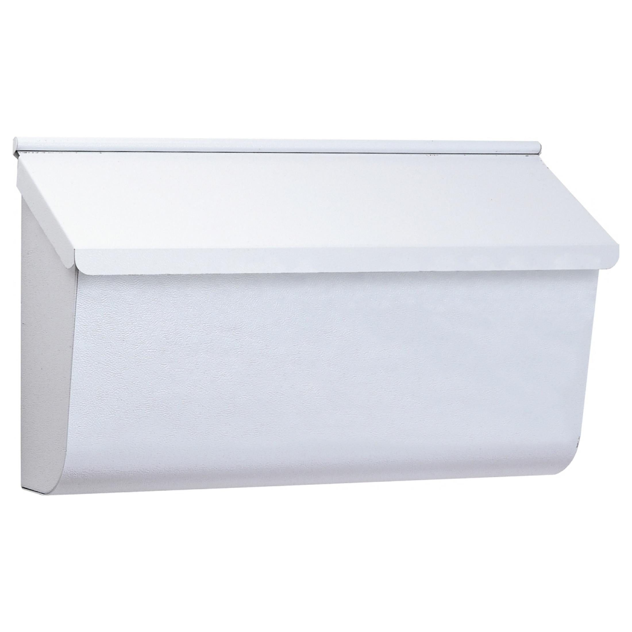 Gibraltar Mailboxes Woodlands Medium, Horizontal, Steel, Wall Mount Mailbox, White, L4009WW0