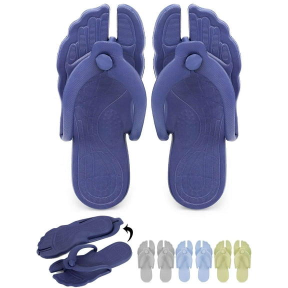 Gustave Travel Slippers Flip Flops for Women Men Foldable Non-Slip Thong Slide Sandals Portable Lightweight Quick Dry Beach Shower Shoes