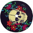 thumbnail image 1 of FMSHPON Flowers Human Skull Black Xmas Christmas Tree Skirt Stand Mat for Holiday Party Decoration Indoor Outdoor 48 inches, 1 of 3