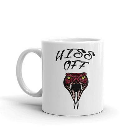 

Hiss Off cobra face print funny humor unique coffee tea ceramic cup office work mug 11 oz