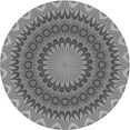 thumbnail image 1 of Ahgly Company Indoor Round Patterned Carbon Gray Area Rugs, 5' Round, 1 of 6