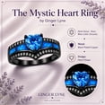 thumbnail image 5 of Black Engagement Ring for Women Mystic Topaz CZ Heart Promise Ring  Gift for Her Ginger Lyne, 5 of 8