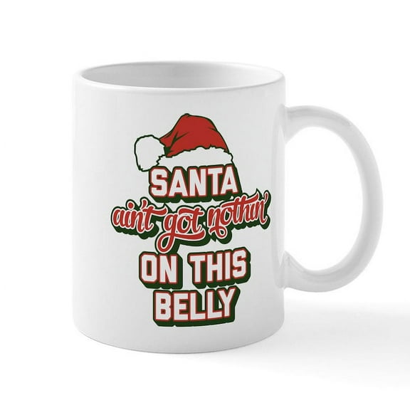 CafePress - Funny Christmas Santa Belly - 11 oz Ceramic Mug - Novelty Coffee Tea Cup