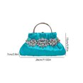 thumbnail image 3 of Bolso de mano de noche para mujer, cadena de diamantes de imitación, bandolera para fiesta de cóctel (azul), 3 of 5