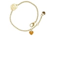 thumbnail image 2 of Delight Jewelry Acrylic 5/16" Goldtone Heart Gold-tone Rose Link Chain Bracelet, 6.25"+1.75" Extender, 2 of 4