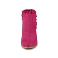 thumbnail image 2 of Unique Bargains Women's Ruffle Block Heel Ankle Boots HotPink (Size 6), 2 of 8