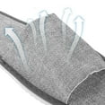 thumbnail image 3 of Raindrops Breathable Linen Slippers Grey Comfortable Thick Cushion Half Open Toe Home Use Pack of 10, 3 of 8