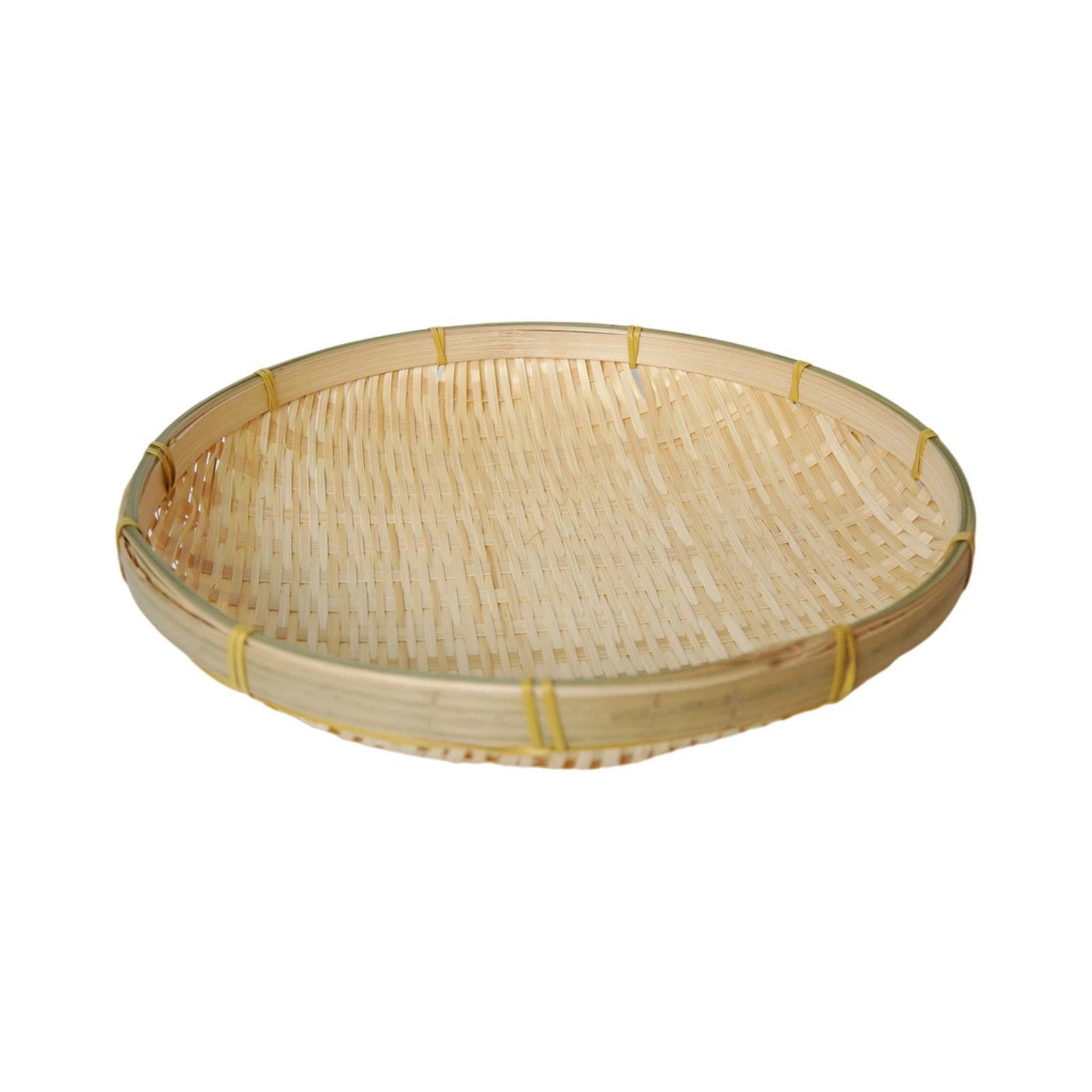 Bamboo Serving Basket Raft Fruit Vegetable Holder Food Gathering for Kitchen 26cm