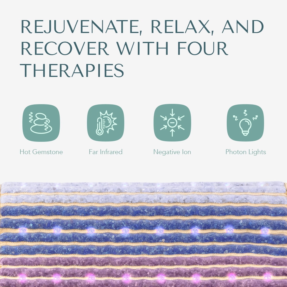 HealthyLine Rainbow Chakra Heated Pillow – 20” x 12” Far Infrared Neck Heating Pad with PEMF Therapy