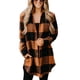 thumbnail image 5 of Chaqueta A Cuadros Para MujerAbrigo Con Cuello De Solapa A Cuadros Para MujerLongitud MediaPoliéster Lavado A Máquina Con Bolsillos Para Uso Diario ANGGREK Otros, 5 of 6