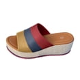 thumbnail image 6 of Dakaela Women's Wedge Sandals 2.76 Inch Platform Espadrille Heels Color Block Open Toe Strappy Slip on Casual Summer Slide Shoes Size 8, 6 of 8