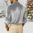 thumbnail image 5 of Wutalume Men's Luxury Velvet Button-Down Shirt, Loose Fit Casual Dress Shirt for Party, Holiday and Daily Wear, Soft Plush Fabric for Comfort,Gray 2XL, 5 of 9