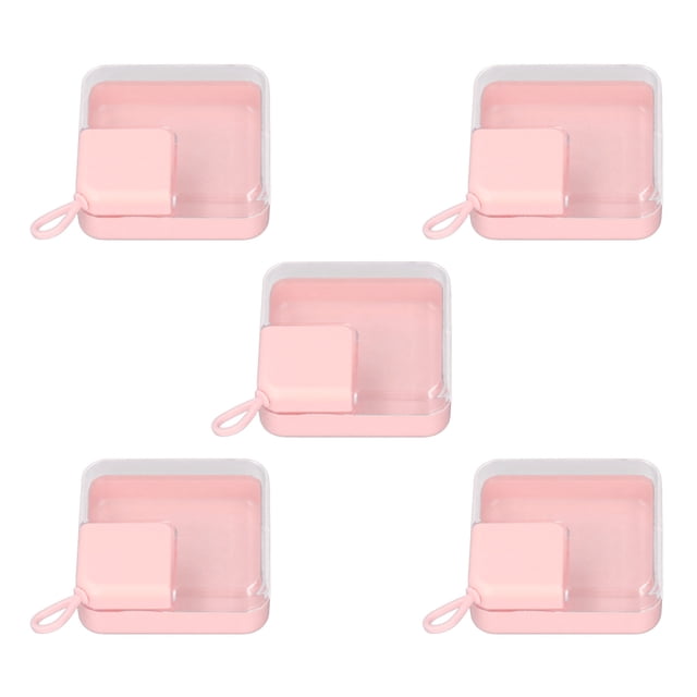 Caja De Almacenamiento De Plástico Transparente, Pequeña Caja De Almacenamiento De Plástico Transparente Con Agujero Rosa Para Colgar Pendientes Para Collares