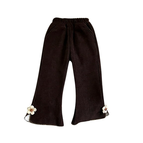 fatyb Newborn Girls Casual Flare Pants Toddler Cotton Bell Bottom Kids Knitted Wide Leg Pants Outwear