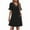 Black, variant on Summer Dress Sevevn Women's Summer Solid Color V-Neck Dress With Pockets And Ruffle Short Sleeved Skirt